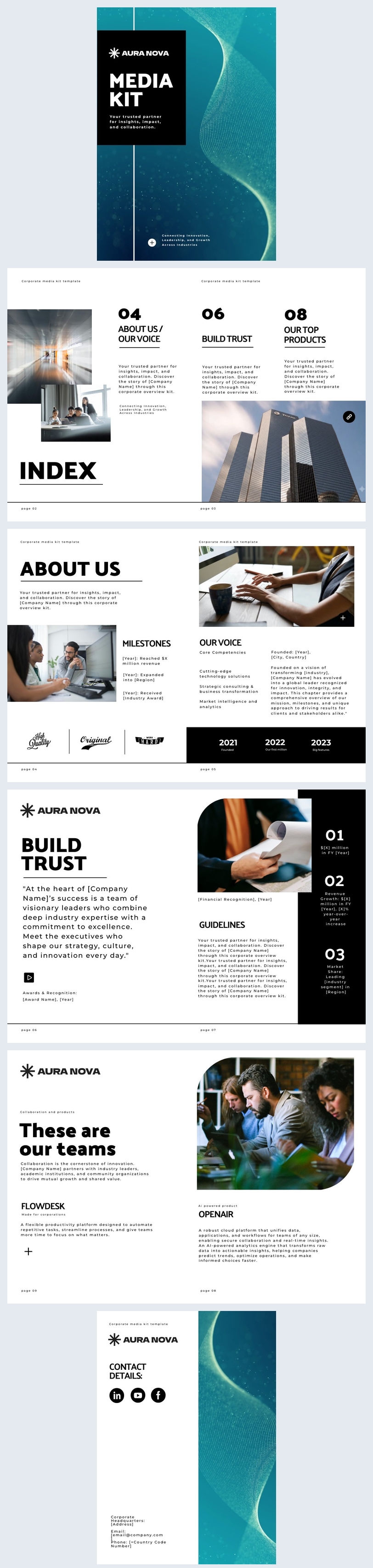 Ideia de design para kit de mídia corporativo