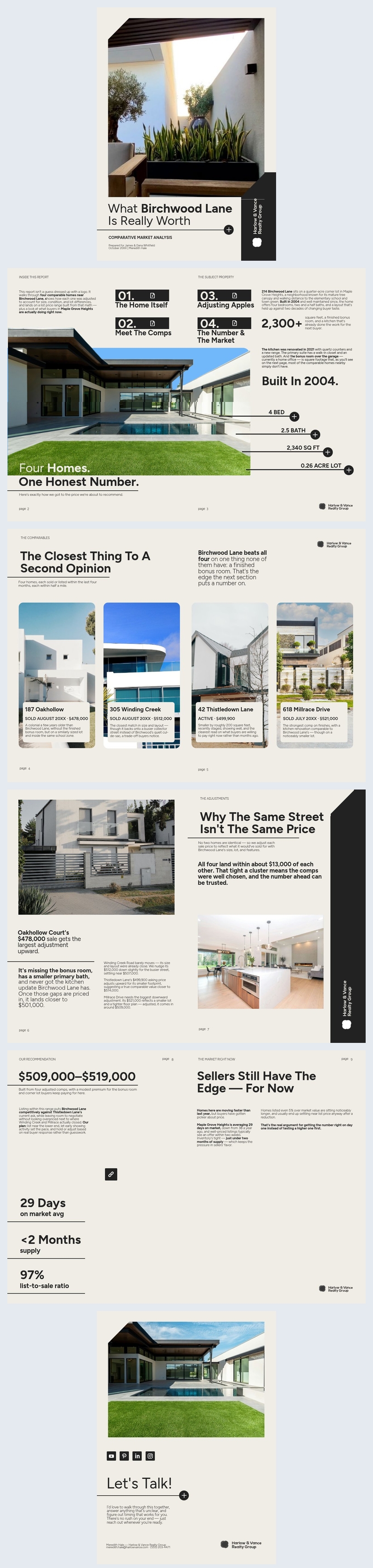 Comparative Market Analysis Booklet Design
